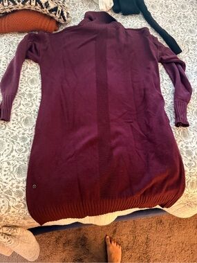 lululemon athletica Burgundy Cowl Neck Sweater Dress